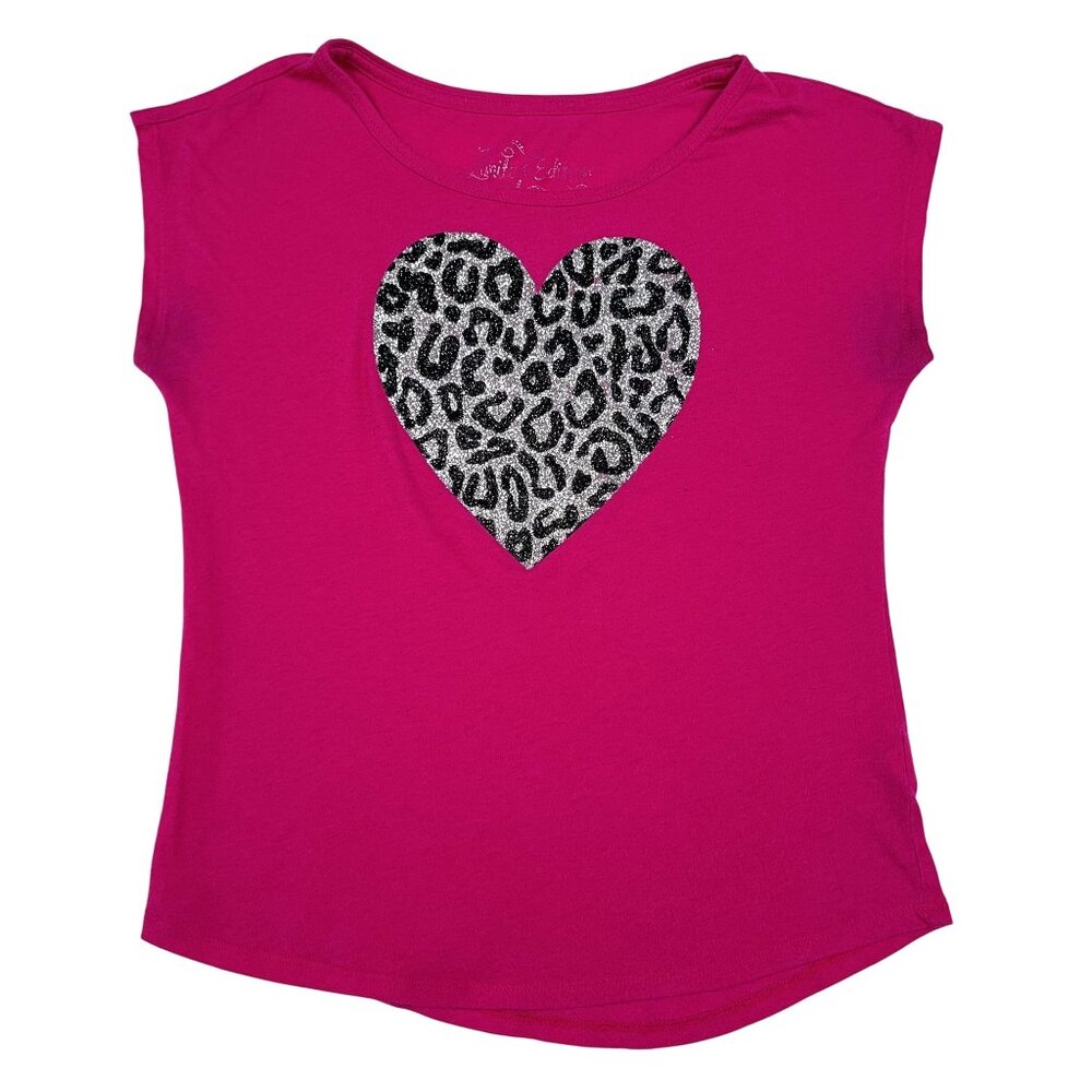 Limited Edition PSNY Glitter Leopard Print Heart Pink T-Shirt Size Small